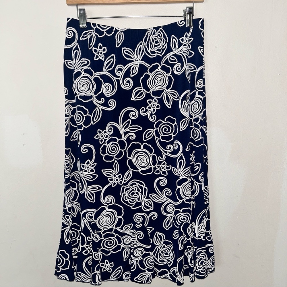 H&M Cream Embellished A-line Midi Skirt Cocktail
